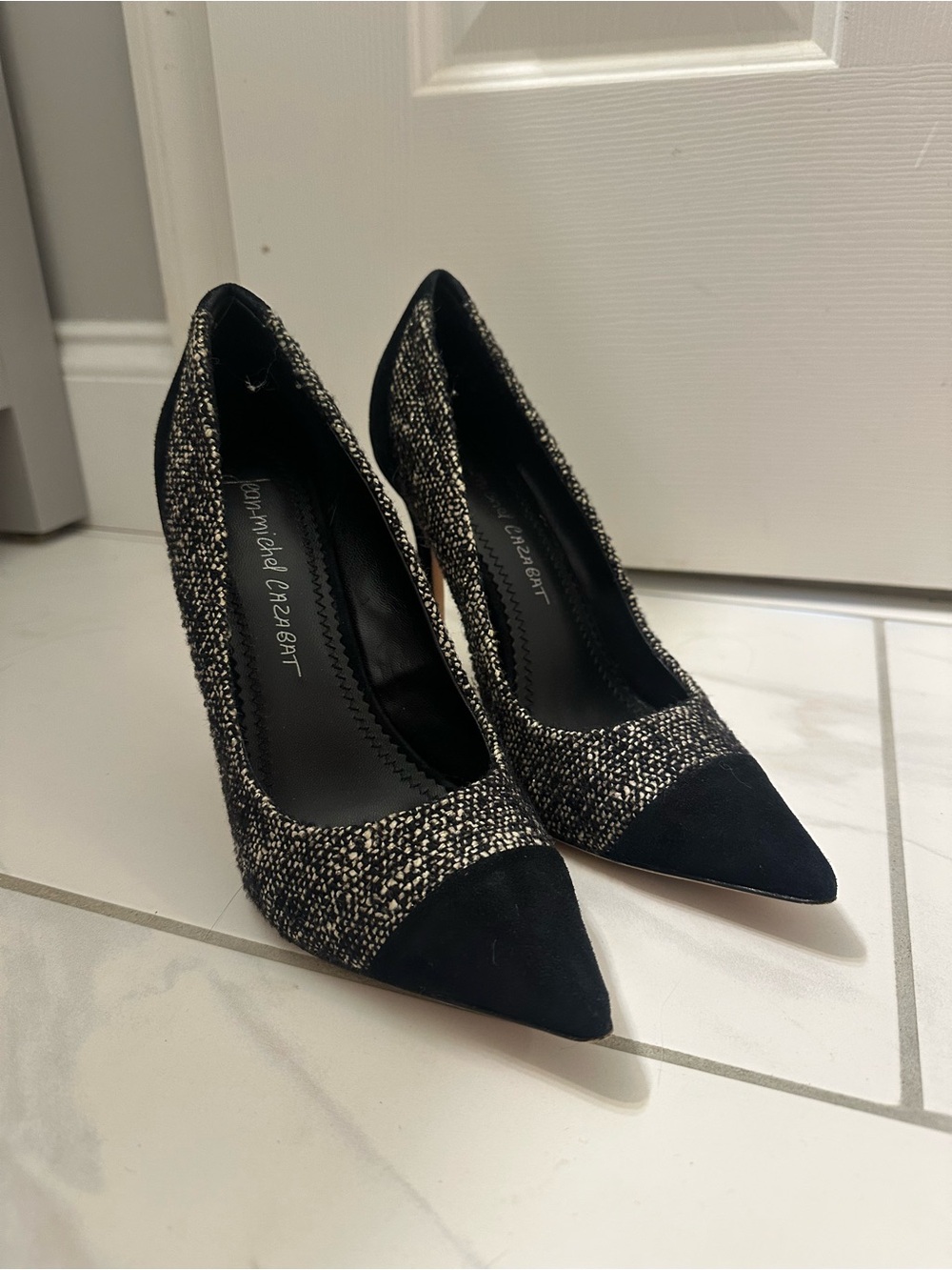 Jean Michel Cazabat - Black Tweed Pointed-Toe Heels